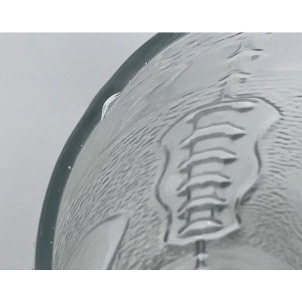 Football Shaped Textured Glass‎ 6 3/4